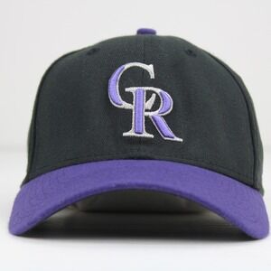New Era 39THIRTY Colorado Rockies MLB Hat Black Purple Stretch Fit Large-XLarge